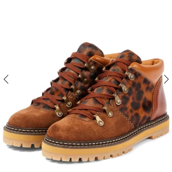 NWT$525 SEE BY CHLOE Eileen Leopard Suede Leather Lace-up Boots Sz 37 (US 6) - Picture 16 of 16